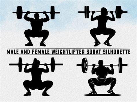 Weightlifter Squat Silhouette Exercise Graphic By Art Merch X