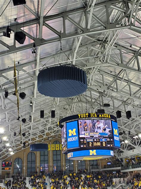 UofM Hockey. I went to a hockey game and noticed that at each corner of