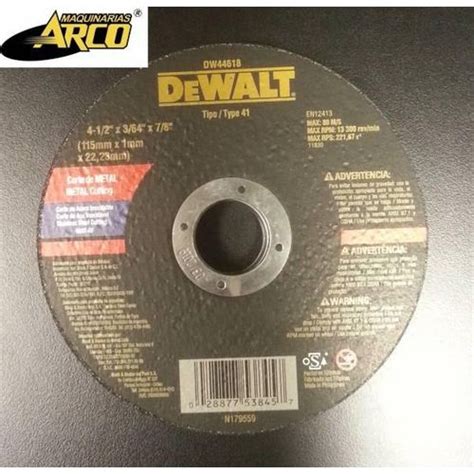 DISCO DEWALT 180 1 6MM DW44602 PL CORTE MET Arco Maquinarias S A