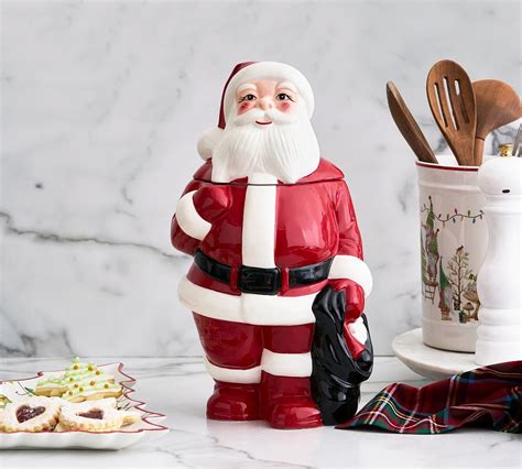 Santa Claus Handcrafted Ceramic Cookie Jar Pottery Barn