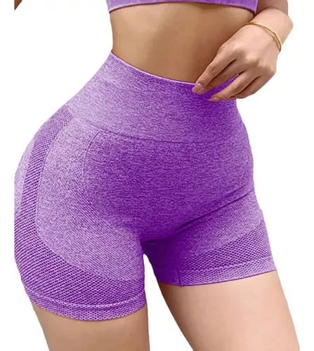 Short Levanta Bumbum Feminino Push Up Academia lilás Parcelamento