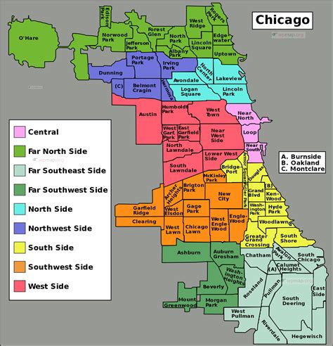 Map Of Chicago Neighborhoods Blank