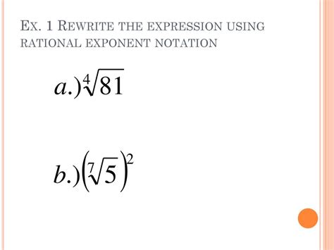 61 Evaluate Nth Roots And Use Rational Exponents Ppt Download