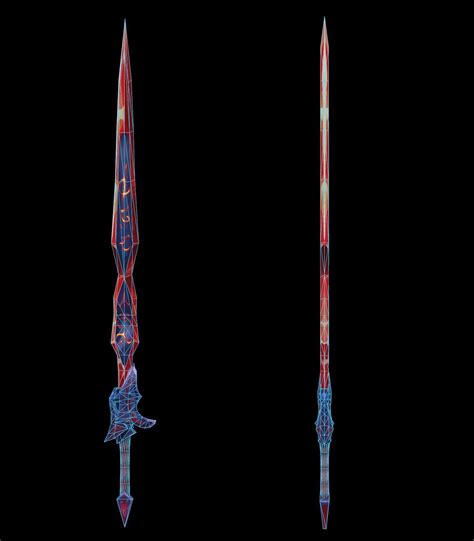 D Model Handpainted Fantasy Ruby Dark Sword Low Poly D Model Low Poly