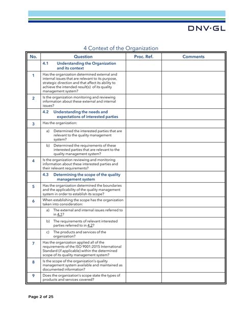 Solution Iso 9001 2015 Check List 1 Studypool