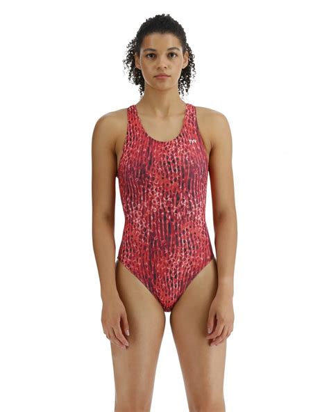 Tyr Women S Atolla Durafast Lite Diamondfit Swimsuit Red Achivr