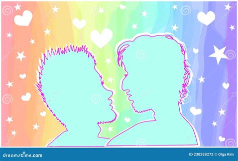 Silhouette Coppia Gay Blu Menta Simbolo Di Coppia Lgbtq Illustrazione Vettoriale