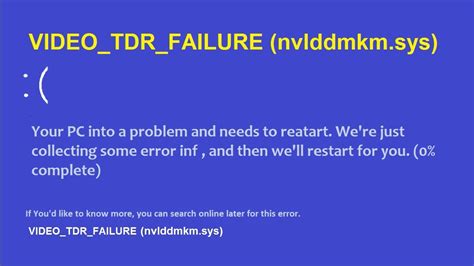 How To Fix Video Tdr Failure Nvlddmkm Sys Blue Screen Error Windows 10 8 7 Youtube