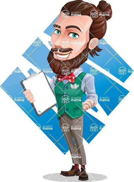 Guy With Man Bun Cartoon Vector Character Shape 11 Graphicmama