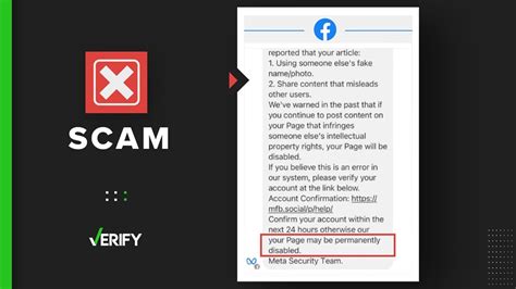 Fake Facebook disabled account message is a phishing scam | verifythis.com