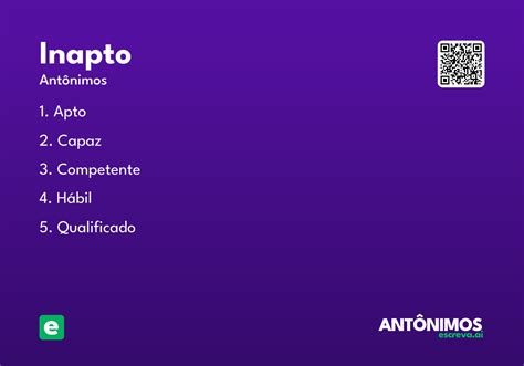 O Que Significa A Palavra Inapto - Inapto - Significado e Sinônimo - escreva.ai