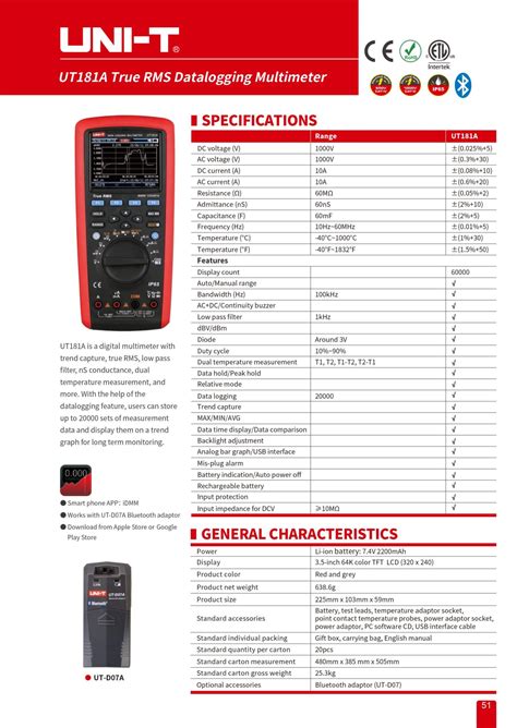 Uni T Ut A True Rms Datalogging Multimeter Cme Distribution Sdn Bhd