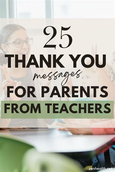25 Thank You Messages for Parents from Teachers - Zenhealth