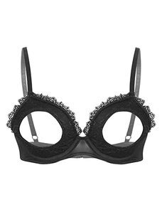 Freebily Reggiseno Aperto Sexy Donna Hot Balconcino Body Chest Harness Pelle Bikini Bra Push Up