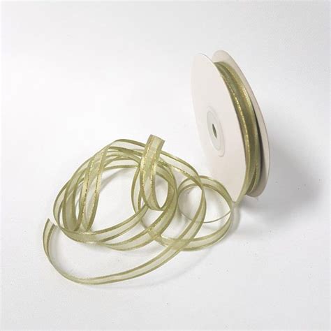 Organza Satin Edged Gold Thread 10mm Old Willow Desflora