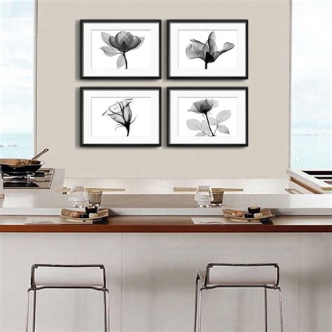 Quadros Flores Raio X Preto Branco Decora O Paspatur Elo