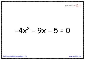 Solving Quadratic Equations Scavenger Hunt Game By Mathnohow Tpt