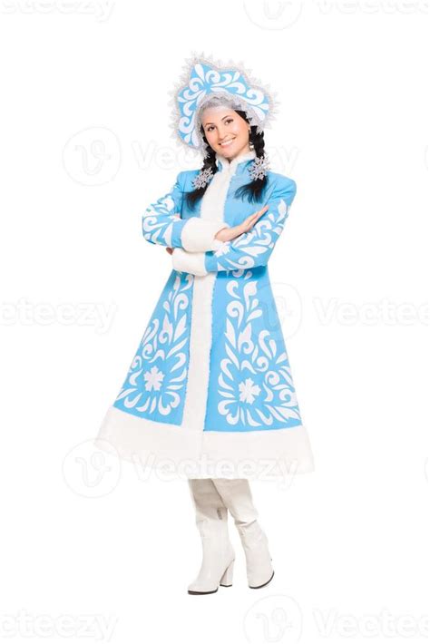 Playful Brunette Posing In Snow Maiden Costume 18945750 Stock Photo At Vecteezy