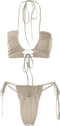 Lerrita Women S Bikini Set Low Cut Swimming Costume With Push Up Thong Bikini Set Adjustable Bra