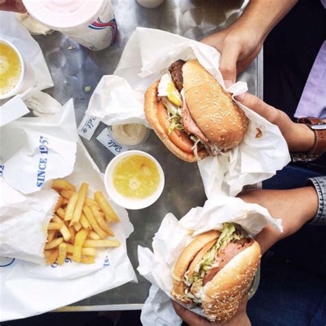 Burgers With The Lot Pauls Famous Hamburgers Sydney