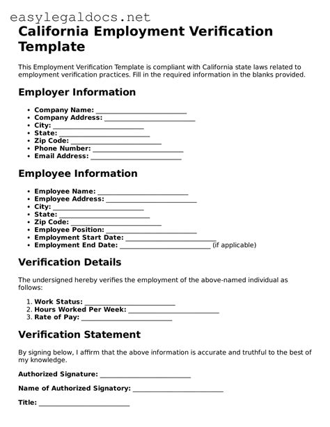 Free California Employment Verification Forms — Download PDF Template