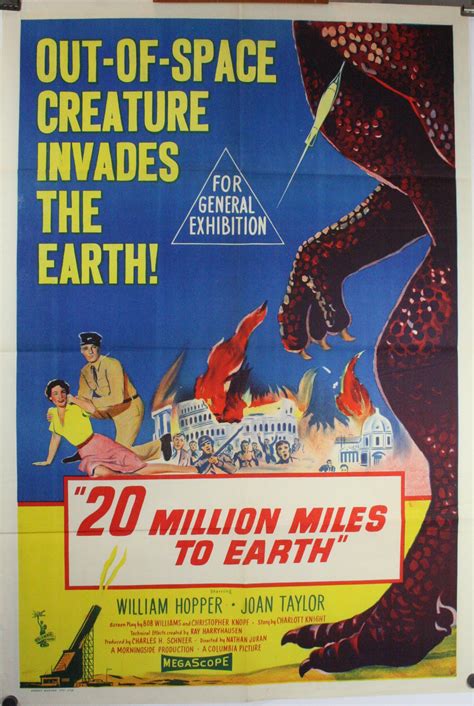 20 MILLION MILES TO EARTH, 50s Sci Fi Original Australian 1 sheet Movie ...