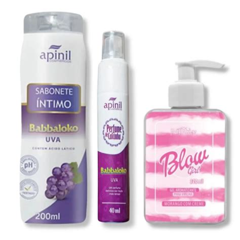 Kit Blow Girl Gel Aromatizante Hot Flowers Sabonete L Quido Perfume De Calcinha Uva Sex Shop