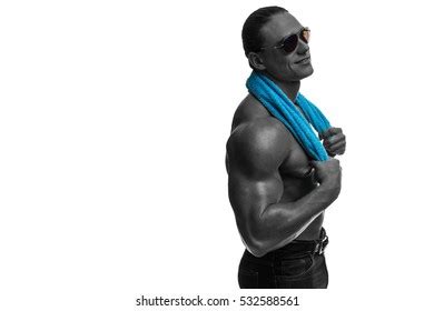 Male Bodybuilder Athlete Naked Torso Towel Foto Stok Shutterstock