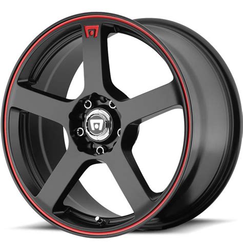 Motegi Racing MR116 Matte Black with Red Stripe | RimsChoice