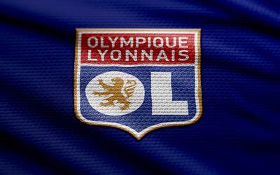 Descargar Logotipo De Tela Olympique Lyonnais 4k Fondo De Tela Azul