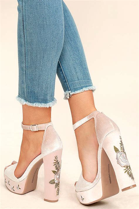 Chinese Laundry Ariana Heels Nude Velvet Heels Platform Heels