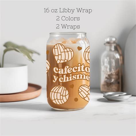 Cafecito Y Chisme Libbey Glass Wrap Pan Dulce Concha 16oz Libby Beer