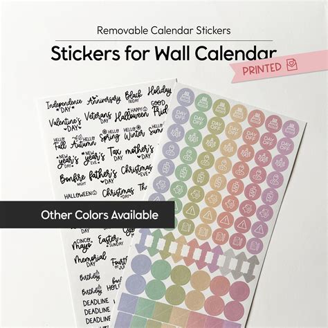 Stickers for Wall Planner, Calendar Days Stickers, UK Holiday Planner