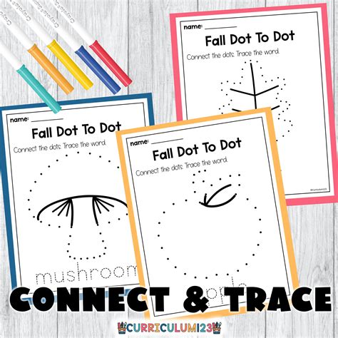 Fall Dot To Dot Printable Coloring Pages Fall Activities For Preschool Etsy