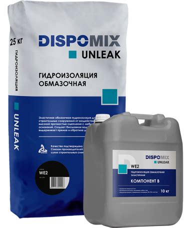 Двухкомпонентная полимерцементная гидроизоляция Dispomix UNLEAK WE2 35 ...