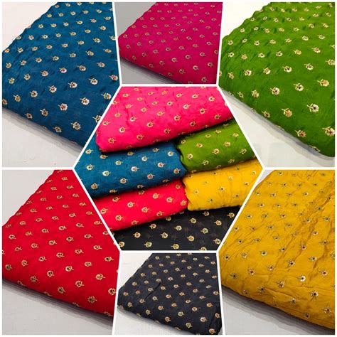 Chinon Leaf Booti Zari And Sequins Embroidery – Fabric Forever