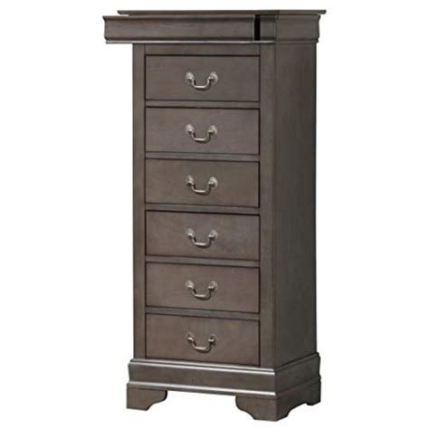 Glory Furniture Louis Phillipe Drawer Lingerie Chest In Gray Walmart