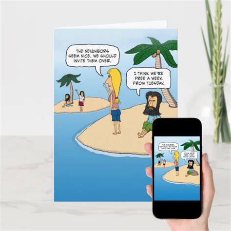 Funny Desert Island Nachbarn Geburtstag Karte Zazzle De