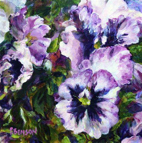 Purple Pansies Painting by Patricia Benson - Pixels