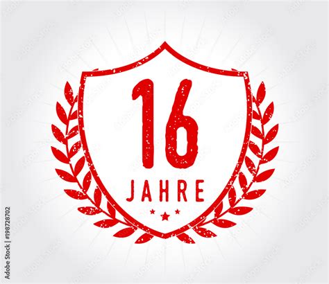 16 Jahre Schild Vektor Stock Vector | Adobe Stock