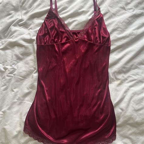 Red Silk Lingerie Top Really Cute Nightgown That Depop