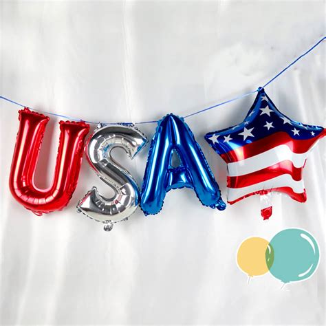 1 Set 4pcs USA Balloons Independence Day Party Etsy