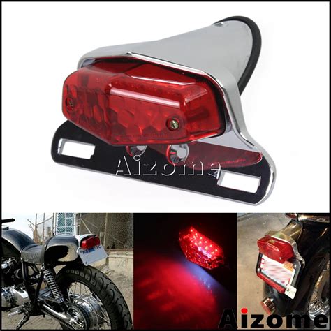 Luz trasera cromada para motocicleta iluminación LED homologada para