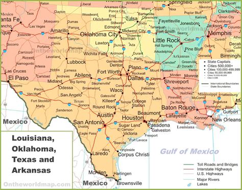 Texas & Oklahoma Map, 1921 - Original Art, Antique Maps & Prints - Map ...