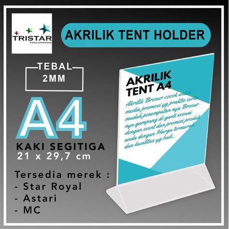 Jual Akrilik Tent Holder Stand A Kaki Segitiga Tempat Brosur Tent