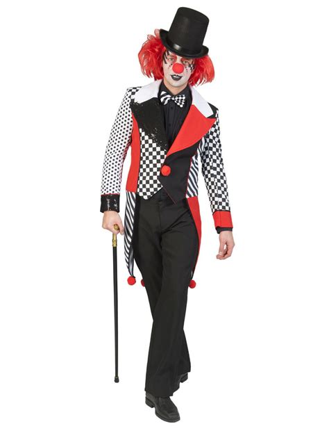 Harlekin Kost M Herren Pierrot Oberteil Frack Clown Karneval Fasching