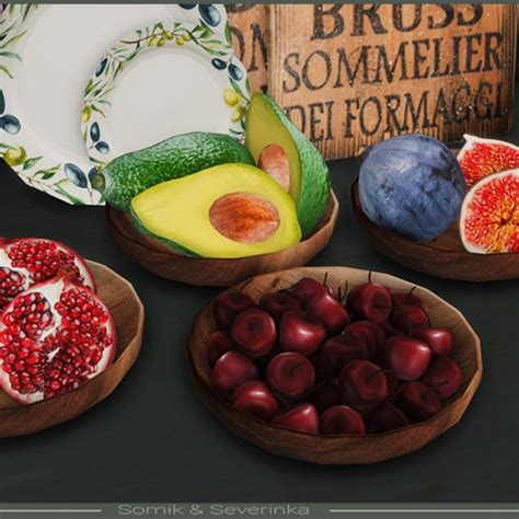 Pomegranate Fig Avocado And Cherry By Somik Severinka Spanish Translation The Sims 4 Mods