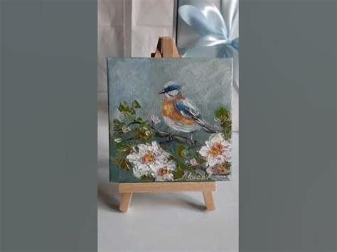 Картина маслом "Птица"10х10 см с мольбертом 2000 ₽ #живописьмаслом # ...