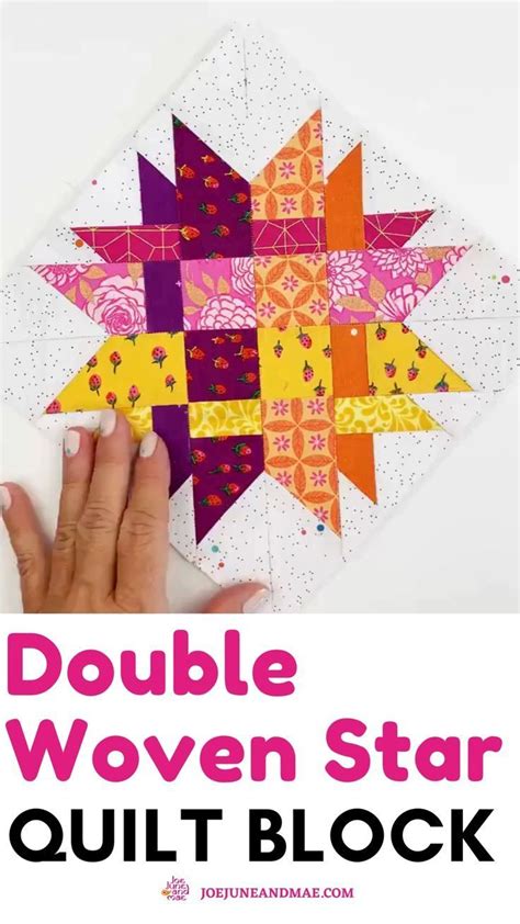 Double Woven Star Quilt Block 4 Sizes Star Pdf Instant Download Modern Quilt Pattern