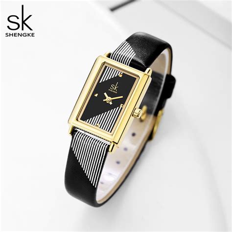 Купить Часы Shengke, новый дизайн для женщин, белые прямоугольные ...